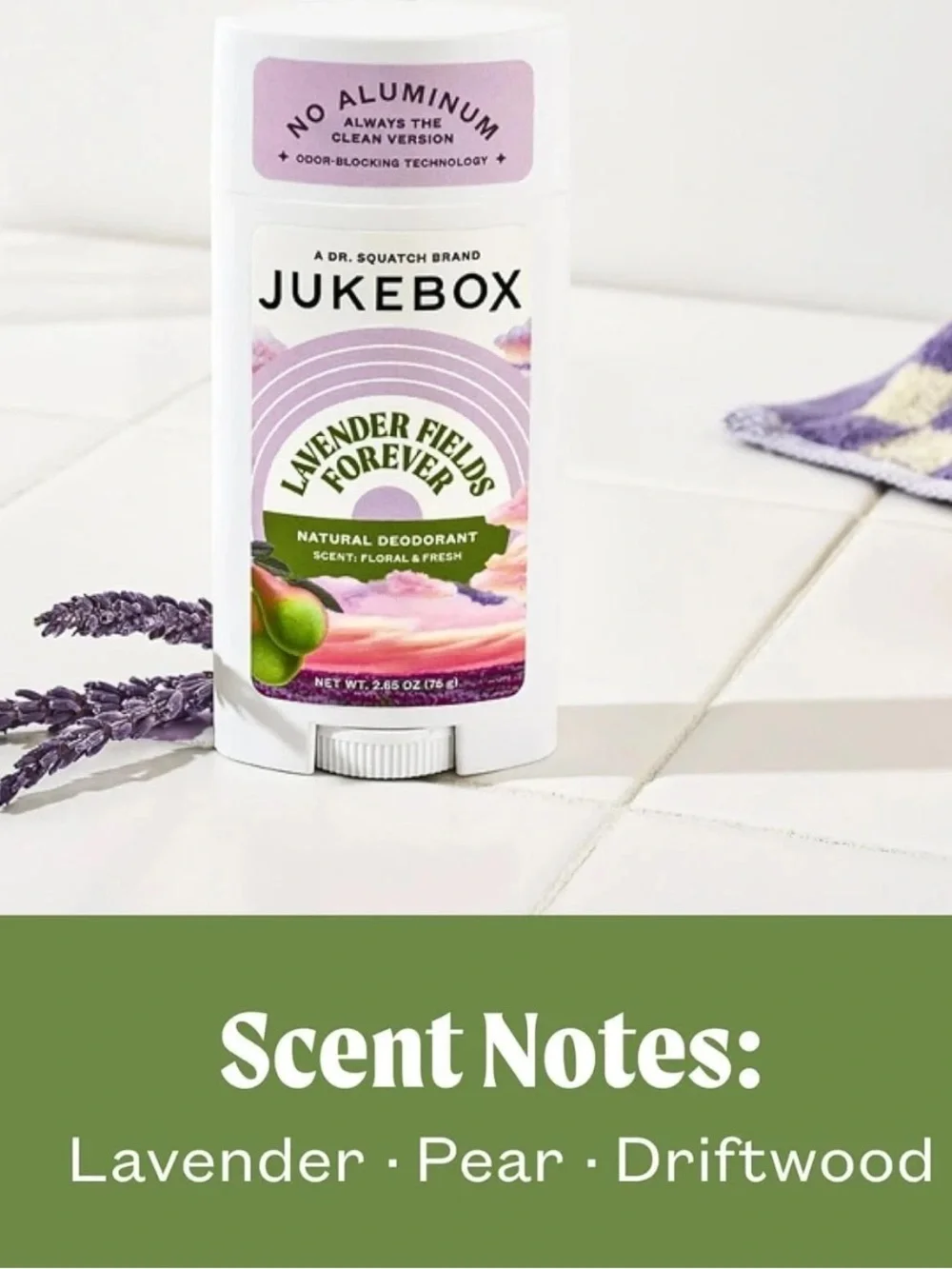 JUKEBOX Natural Deodorant Aluminum Free. Lavender Fields Forever. New.